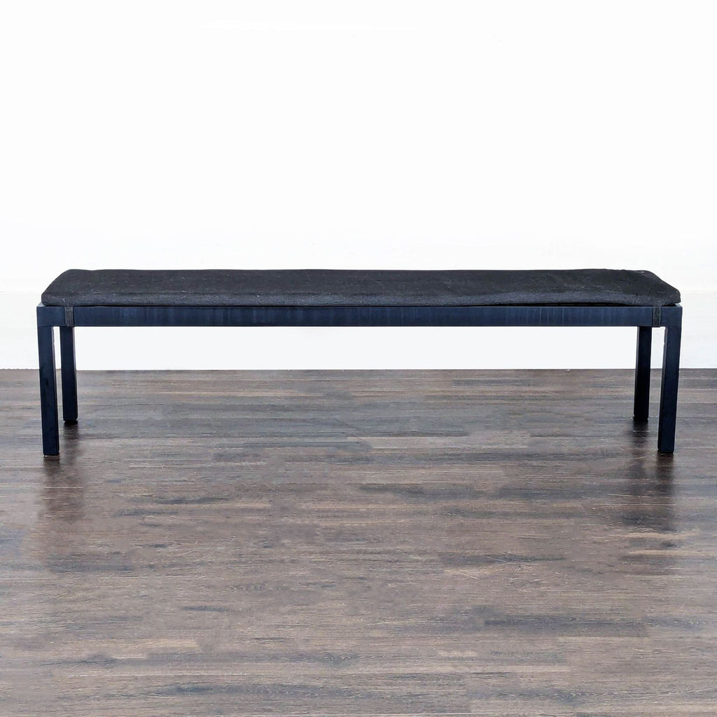 Certainly! Since you mentioned "these images" but didn't provide any, I'll create three distinct, concise sample alt texts assuming the object is a Crate & Barrel stool, ottoman, or bench.
