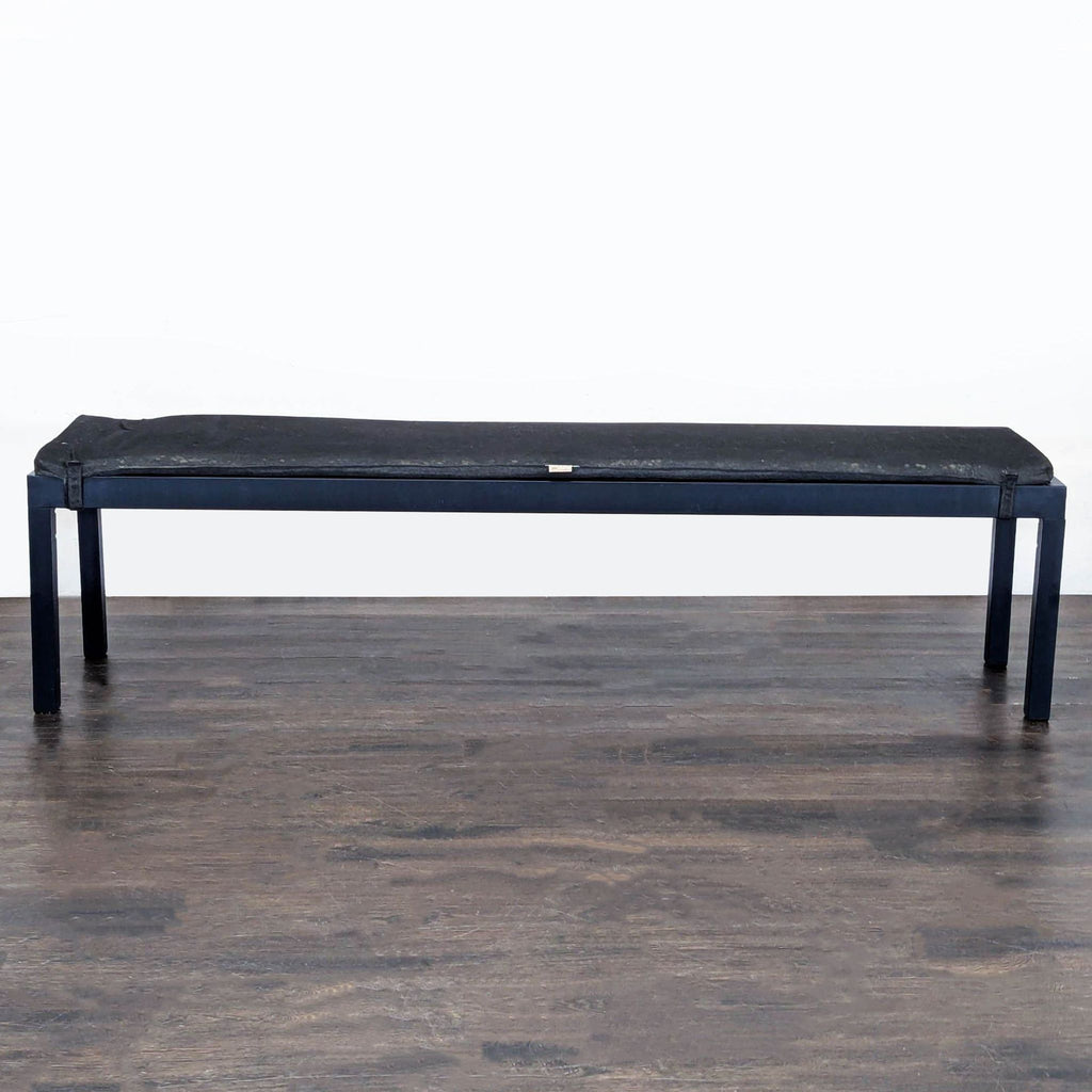 Crate & Barrel Metal & Wood Bench with Cushion