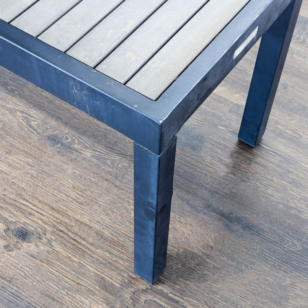 Crate & Barrel Metal & Wood Bench with Cushion