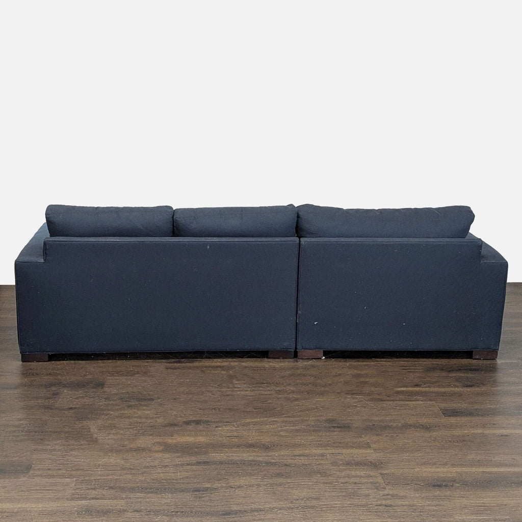 Room and Board Dark Blue Sectional Sofa with Chaise