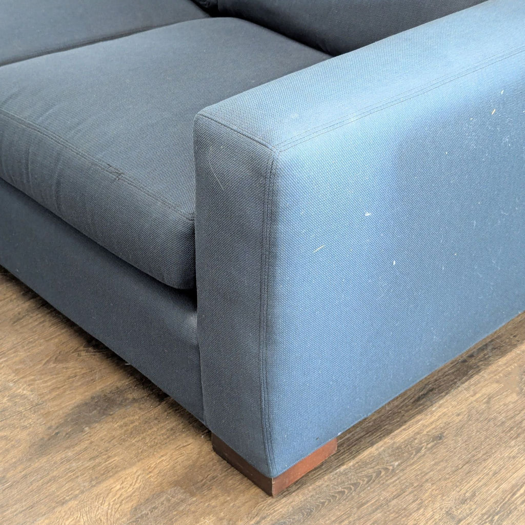 Room and Board Dark Blue Sectional Sofa with Chaise