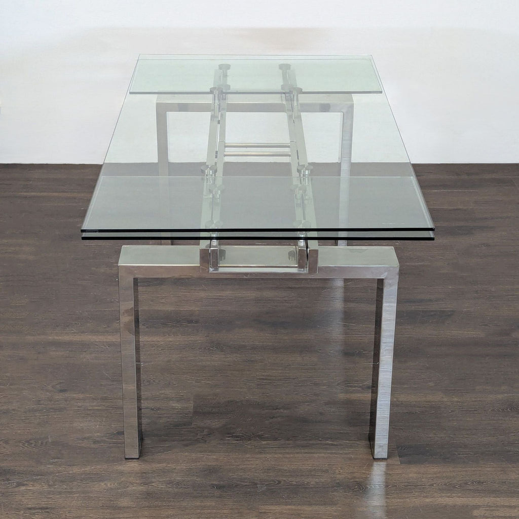 Modern dining table, expands to 94.5 inches, suitable for spacious dining areas.
