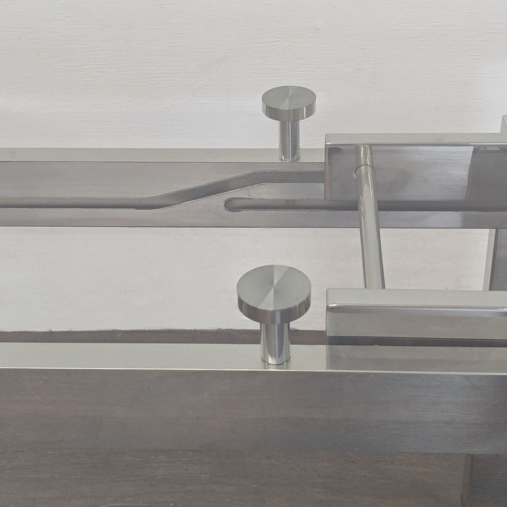 Glass and Chrome Extendable Dining Table