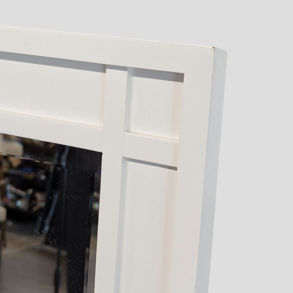 Crate & Barrel Wood Floor Mirror on Stand