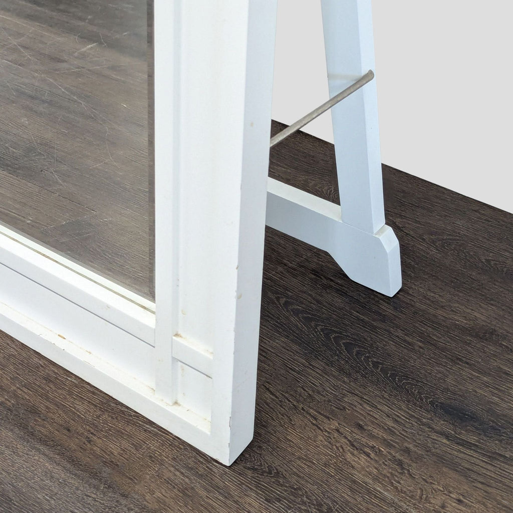 Crate & Barrel Wood Floor Mirror on Stand