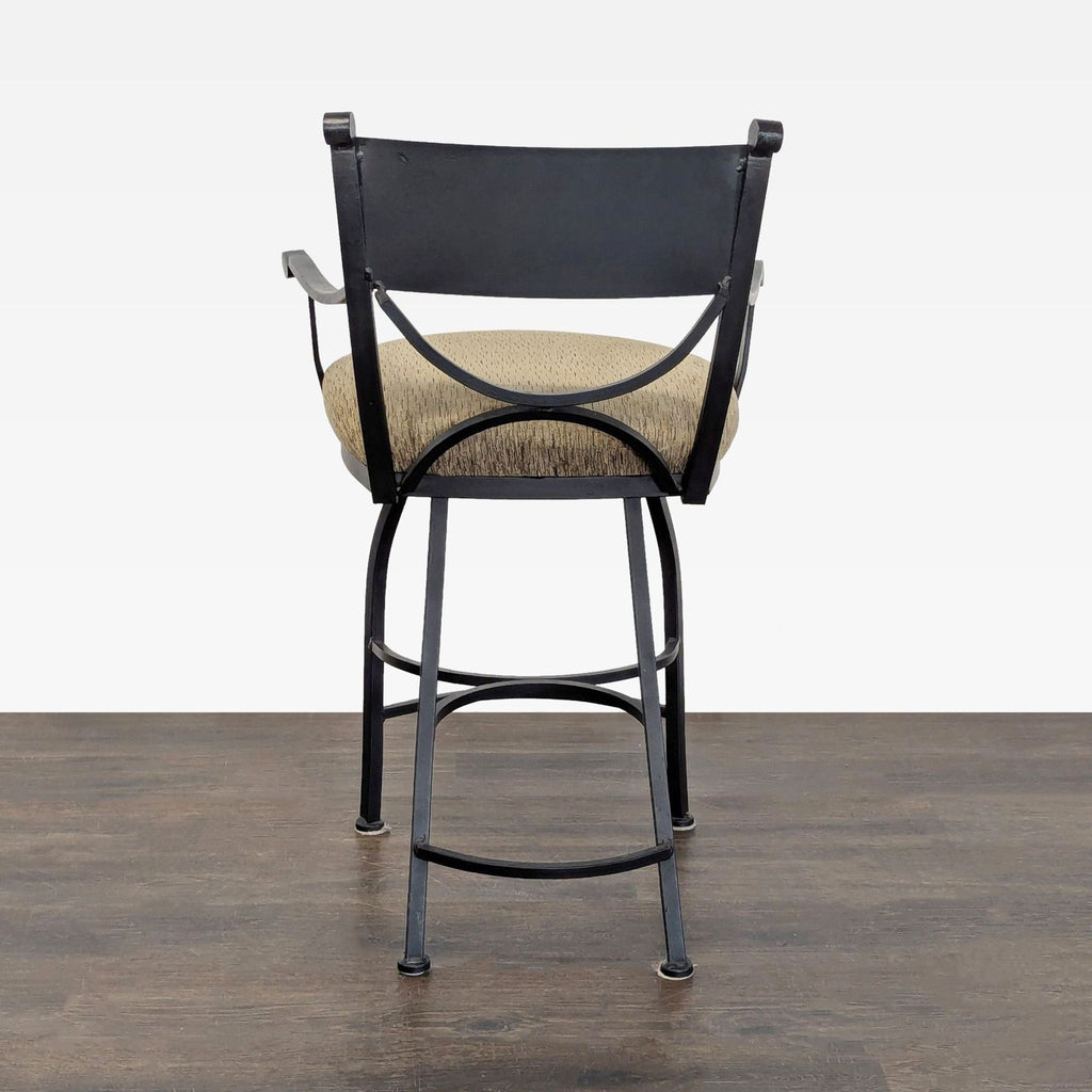 Wrought Iron Bar Stool with Upholstered Seat