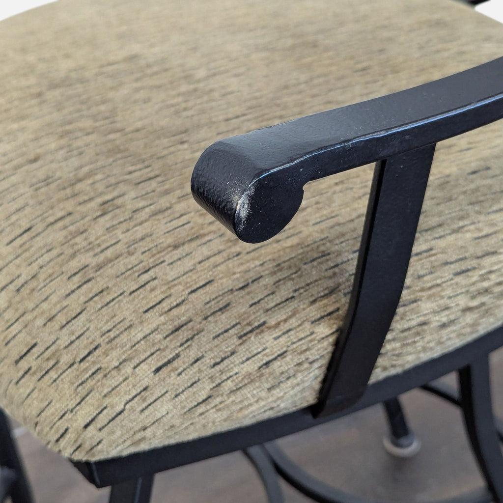 Wrought Iron Bar Stool with Upholstered Seat
