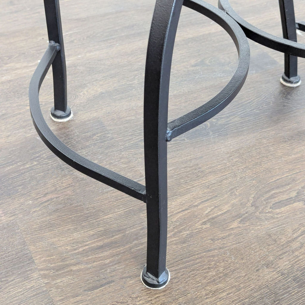 Wrought Iron Bar Stool with Upholstered Seat