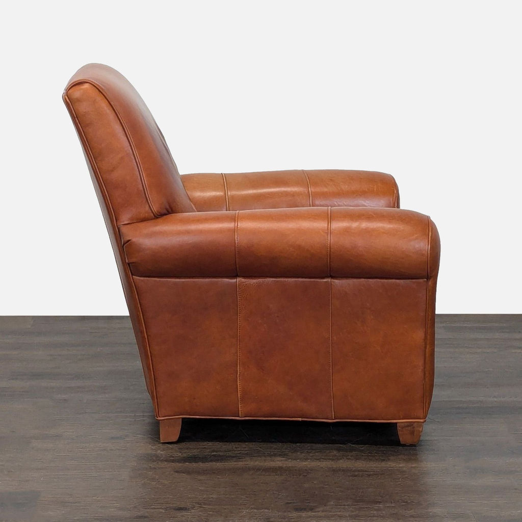 Ethan Allen Brown Leather Lounge Chair – Comfortable Classic Style