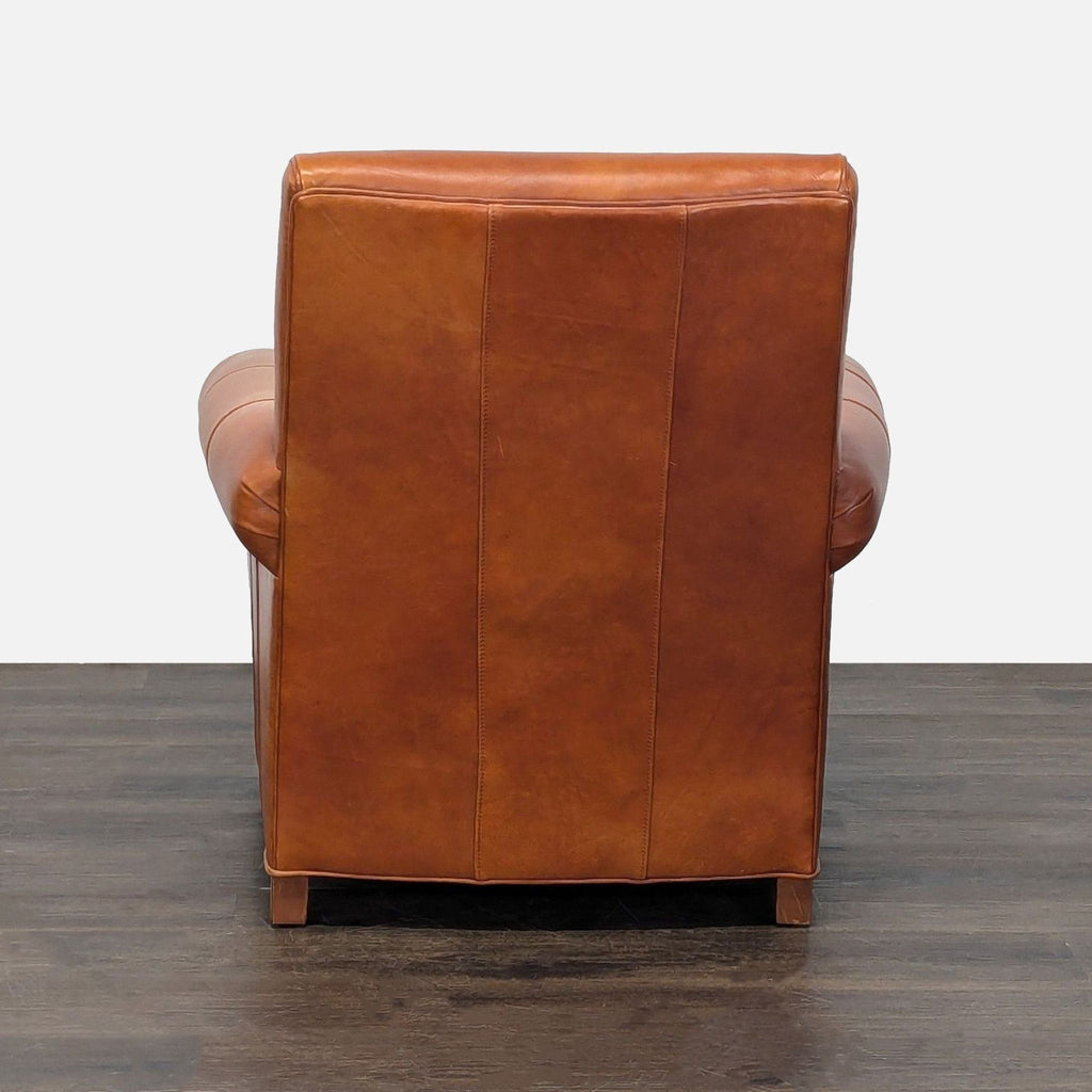 Ethan Allen Brown Leather Lounge Chair – Comfortable Classic Style
