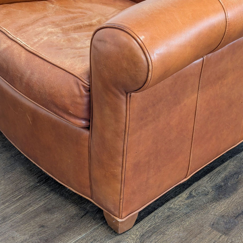Ethan Allen Brown Leather Lounge Chair – Comfortable Classic Style