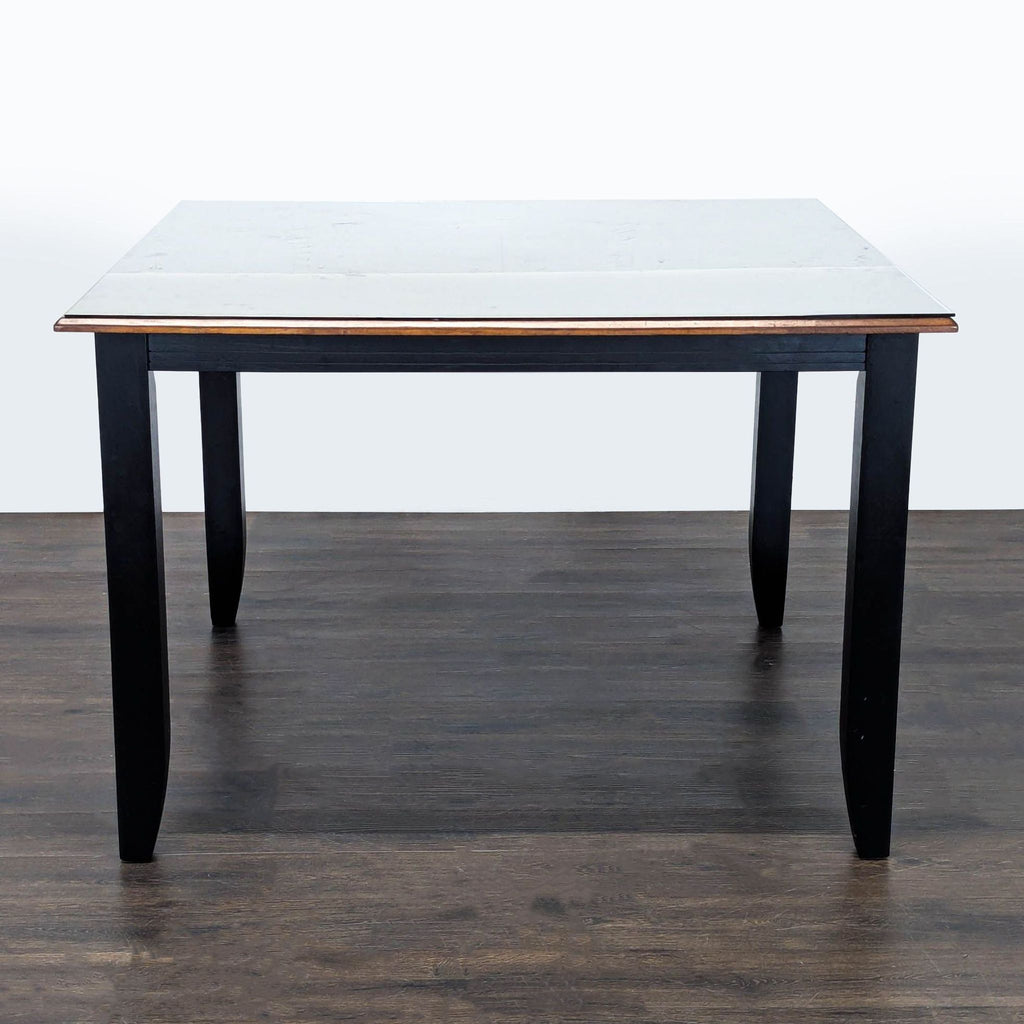 Glass Top on Wood Dining Table