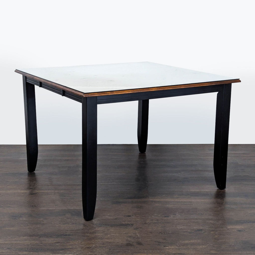 Glass Top on Wood Dining Table