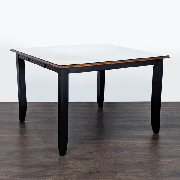 Glass Top on Wood Dining Table