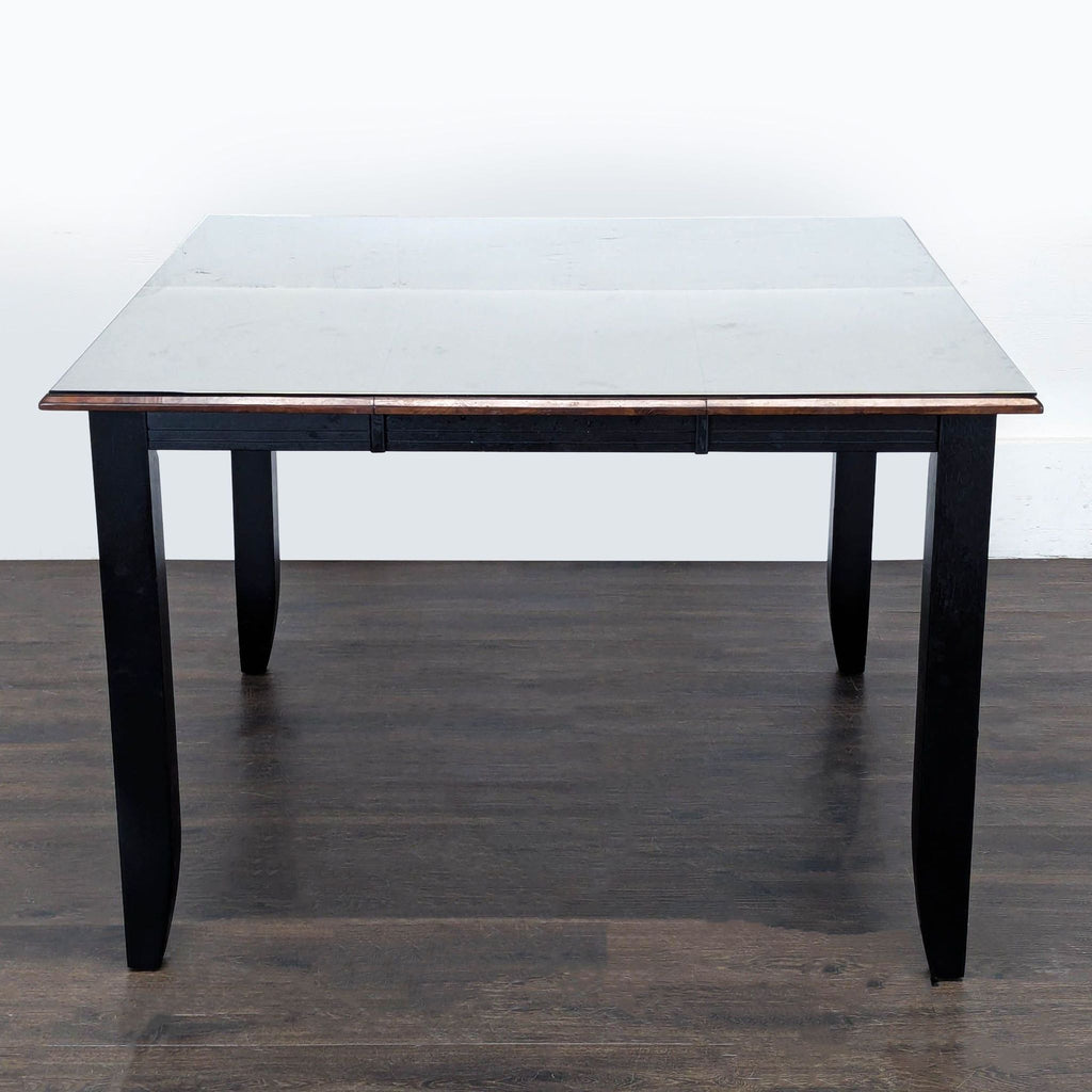 Glass Top on Wood Dining Table