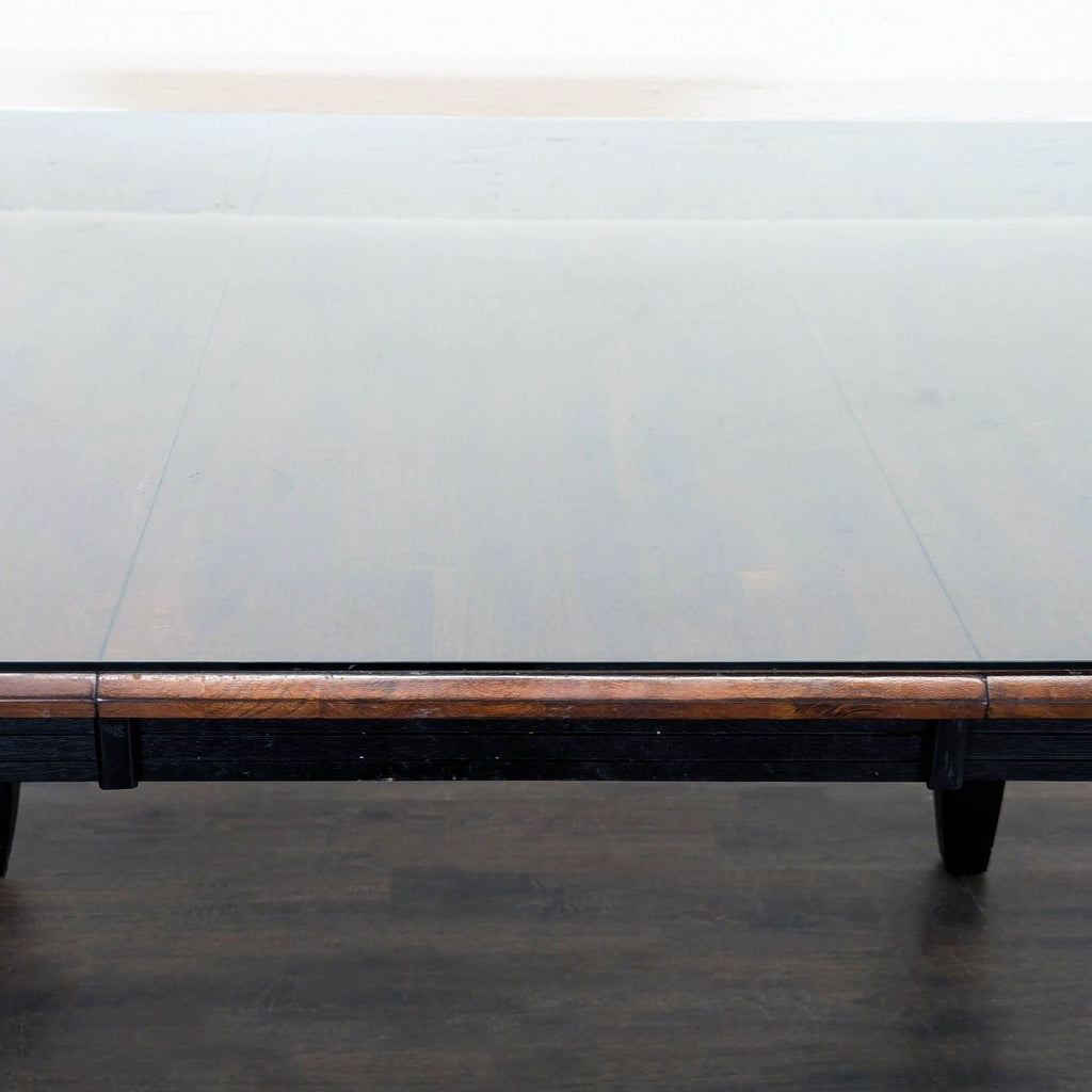 Glass Top on Wood Dining Table