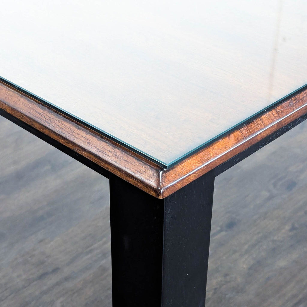 Glass Top on Wood Dining Table