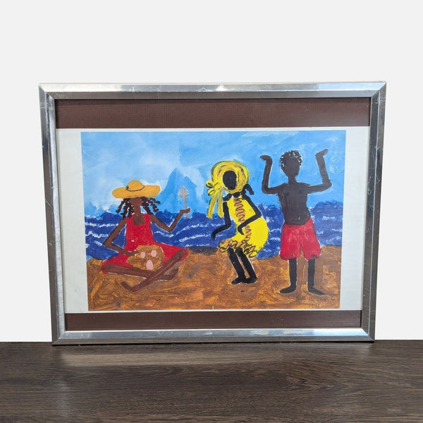 Alma White Framed Beach Scene Painting – 1999