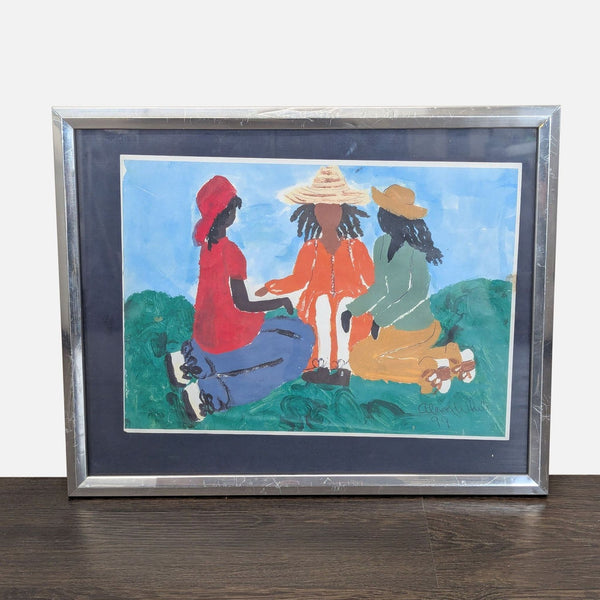 Alma White Framed Painting - Three Friends in Nature (1999)