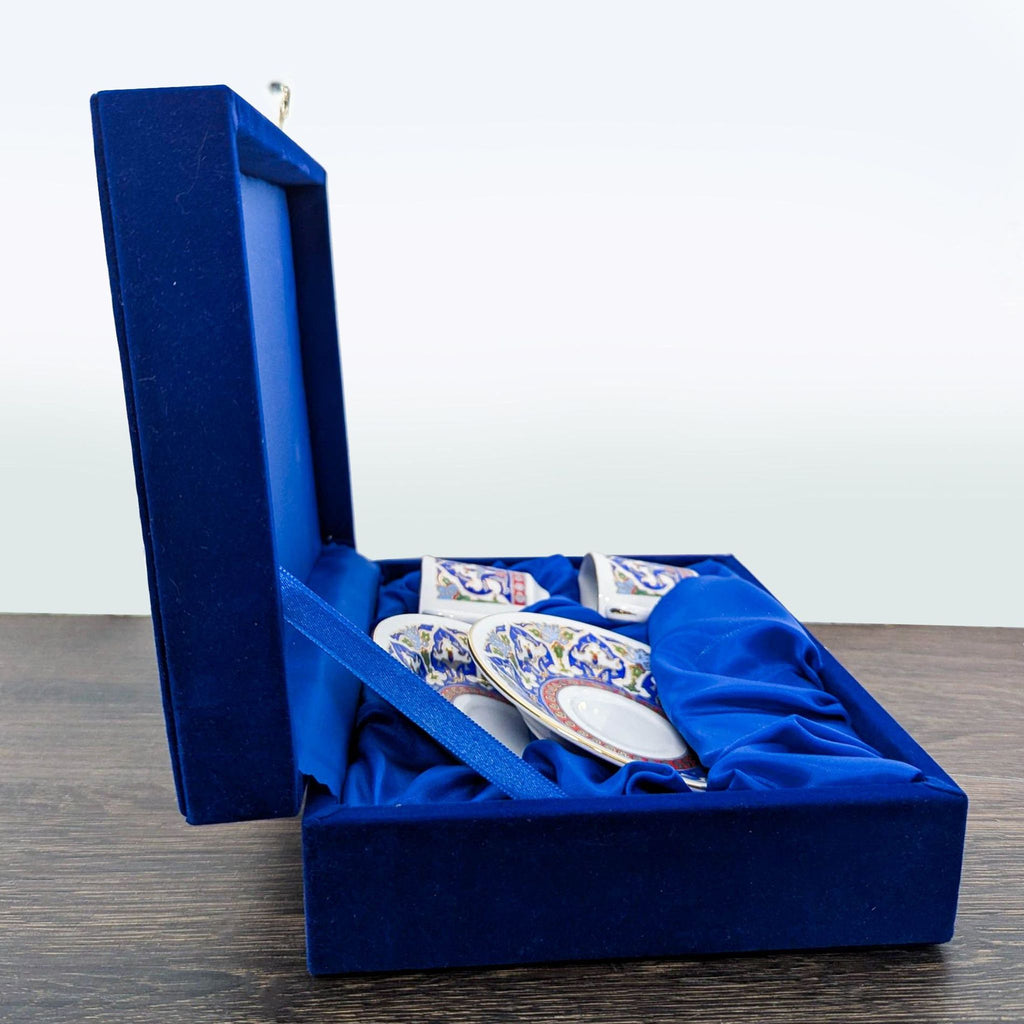 Kütahya Porselen 2-Person Porcelain Coffee Cup & Saucer Set with Gift Box