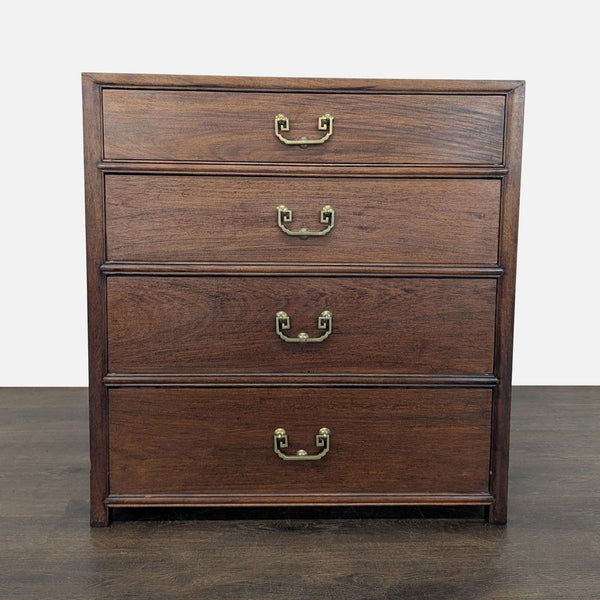 Classic Solid Wood 4-Drawer Dresser with Brass Handles