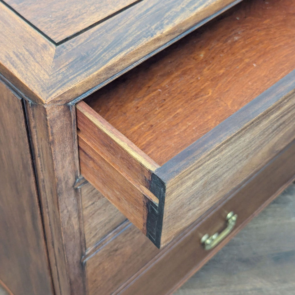 Classic Solid Wood 4-Drawer Dresser with Brass Handles