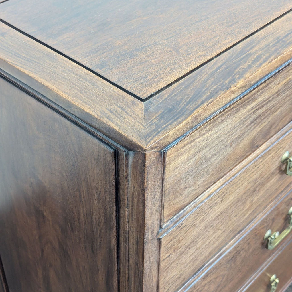 Classic Solid Wood 4-Drawer Dresser with Brass Handles