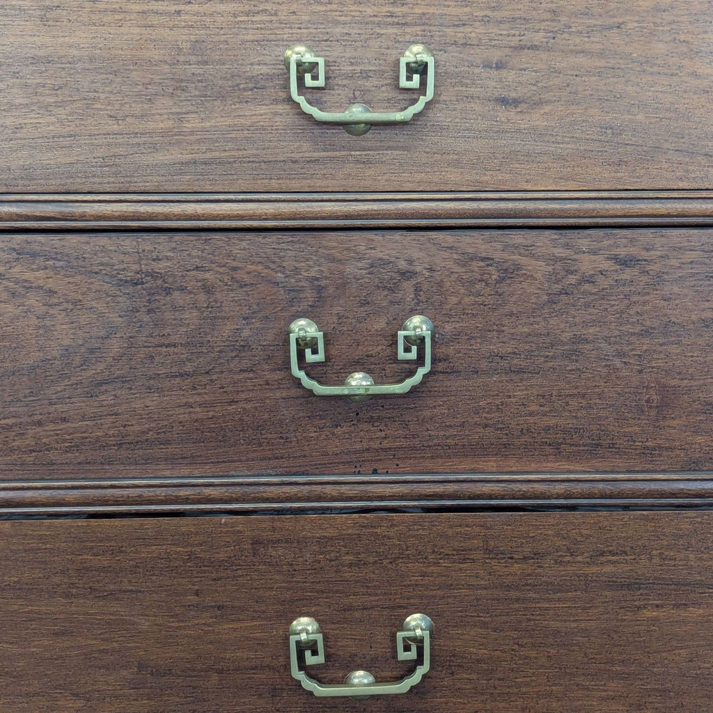 Classic Solid Wood 4-Drawer Dresser with Brass Handles