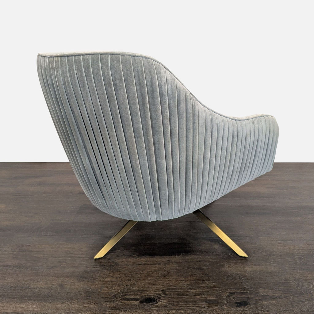 West Elm Roar & Rabbit Pleated Velvet Swivel Chair