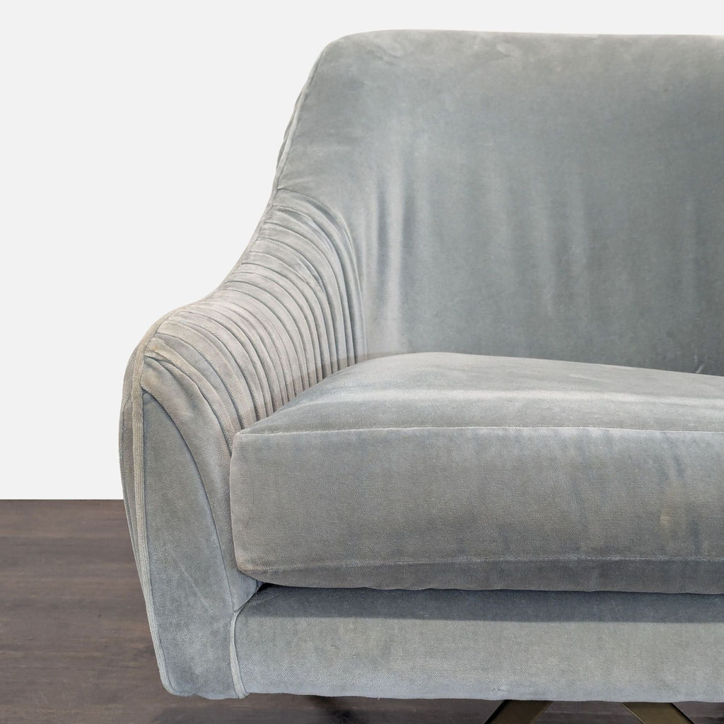 West Elm Roar & Rabbit Pleated Velvet Swivel Chair
