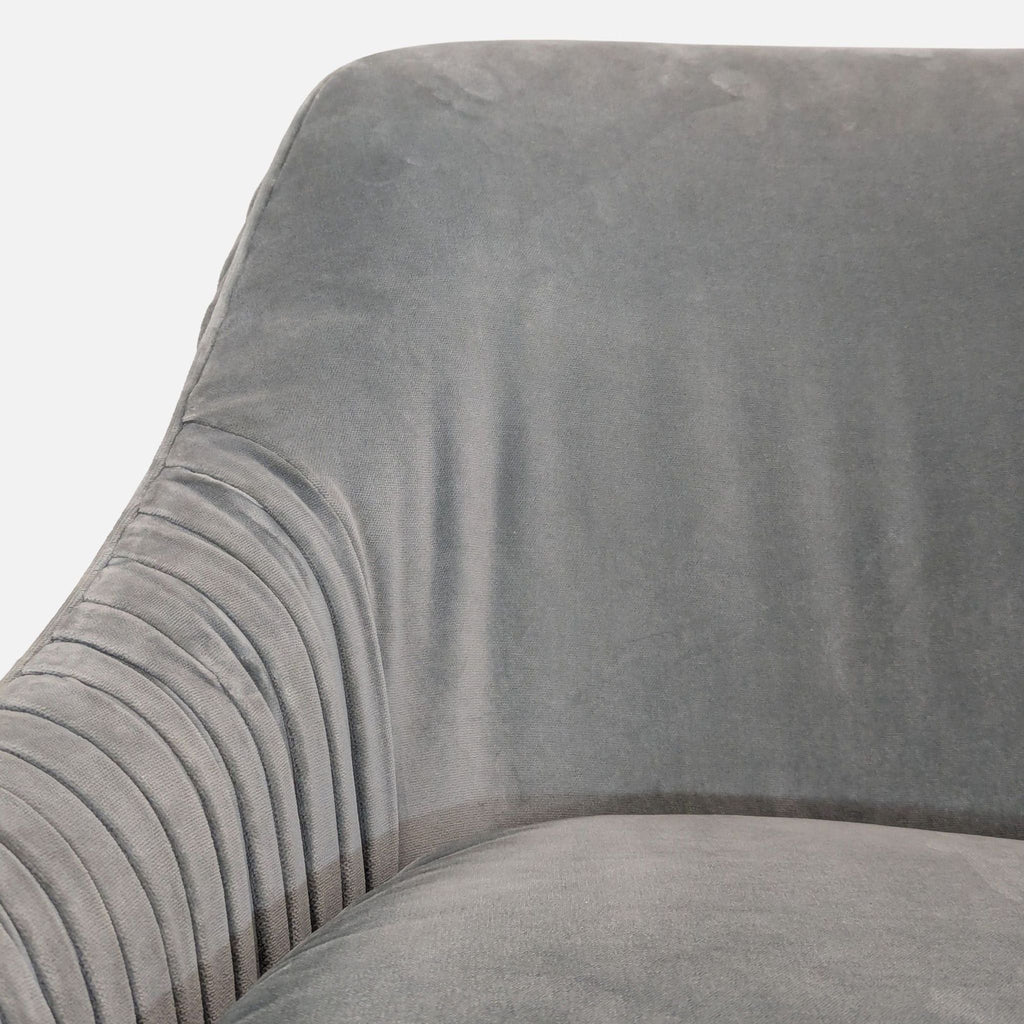 West Elm Roar & Rabbit Pleated Velvet Swivel Chair