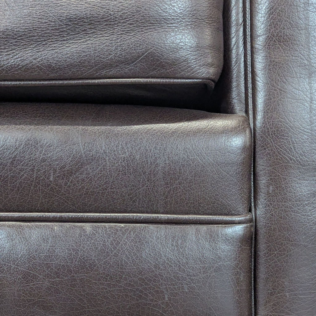 Classic Brown Leather Lounge Chair with Rolled Arms