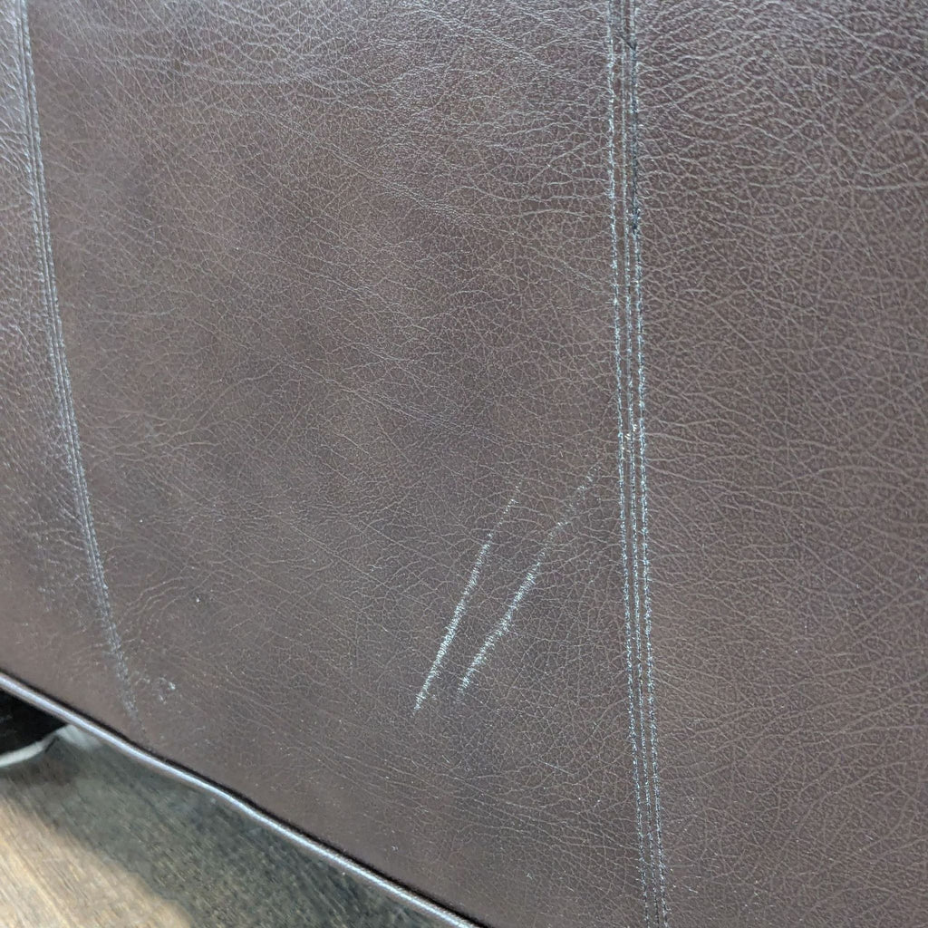 Classic Brown Leather Lounge Chair with Rolled Arms