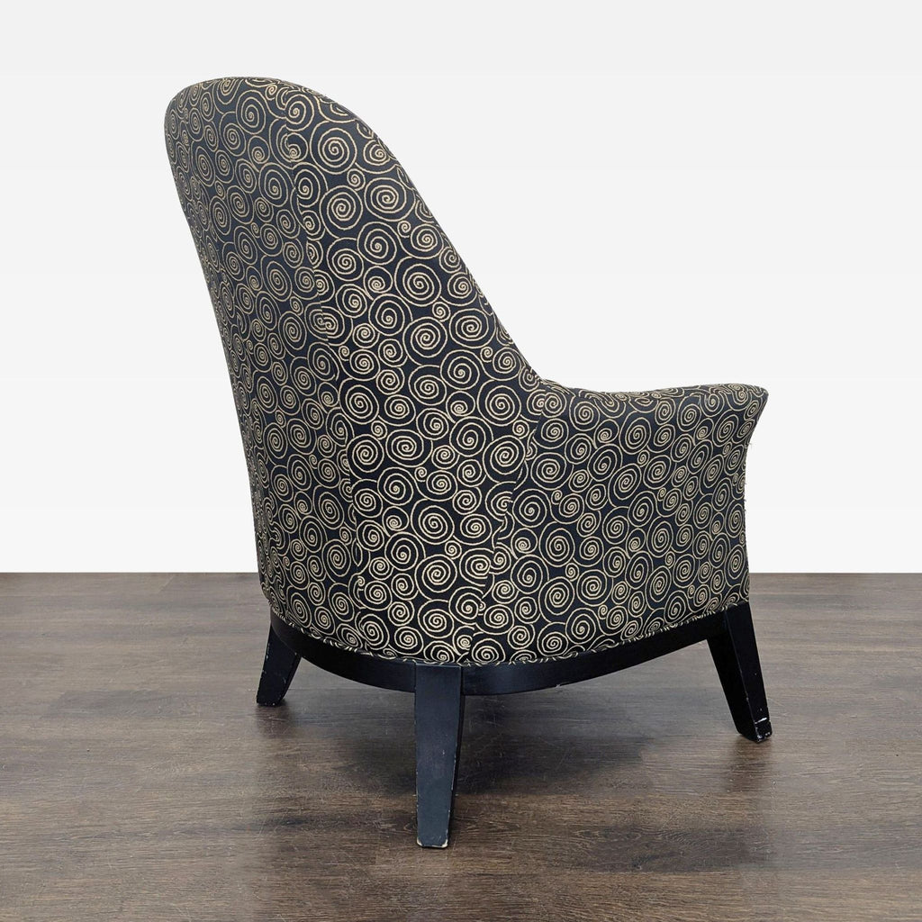 Comfortable Lounge Chair with Swirl Pattern Upholstery