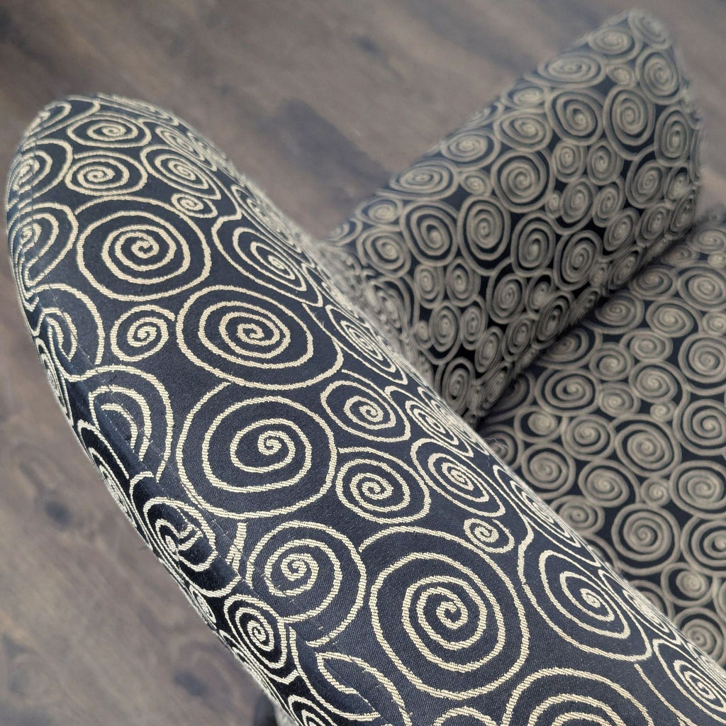 Comfortable Lounge Chair with Swirl Pattern Upholstery