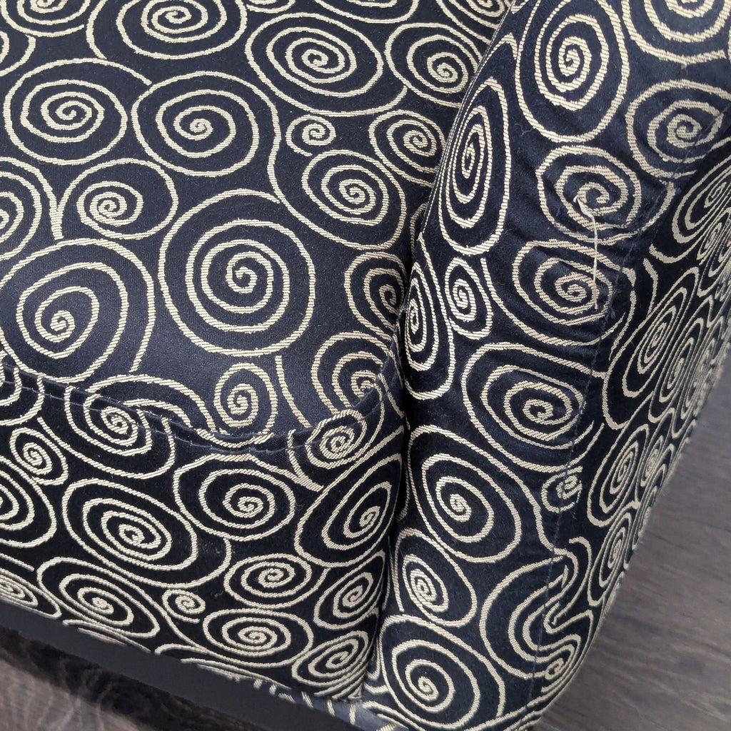 Comfortable Lounge Chair with Swirl Pattern Upholstery