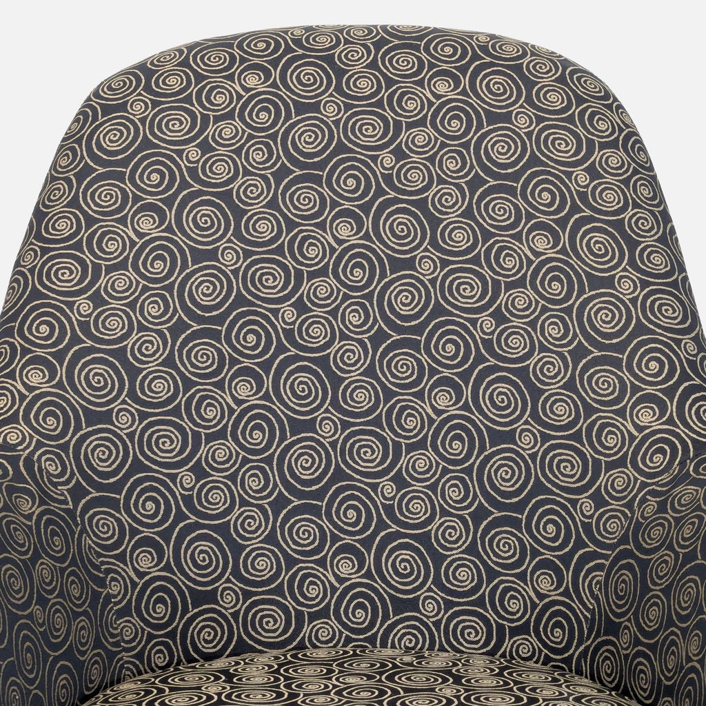 Comfortable Lounge Chair with Swirl Pattern Upholstery