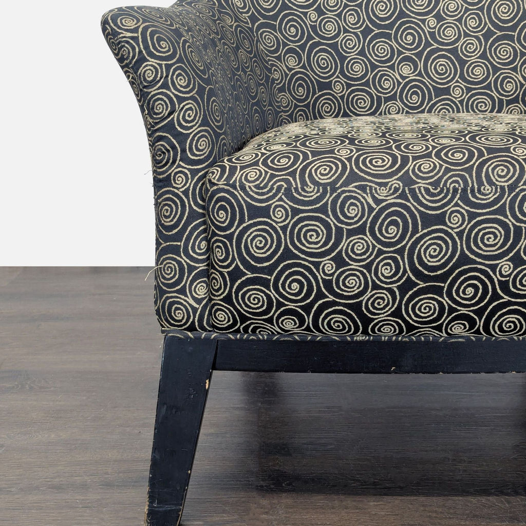 Comfortable Lounge Chair with Swirl Pattern Upholstery