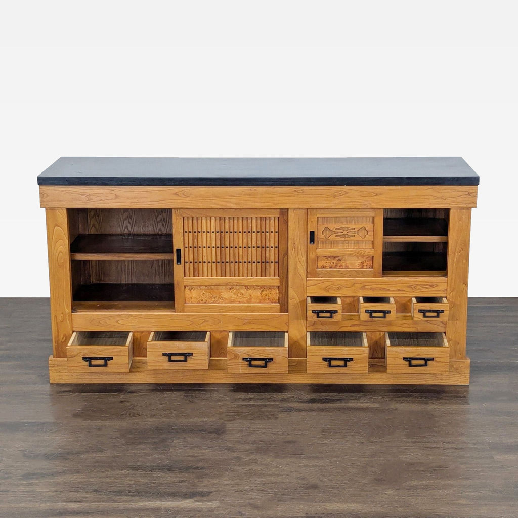 Antique Japanese Tansu with Granite Top