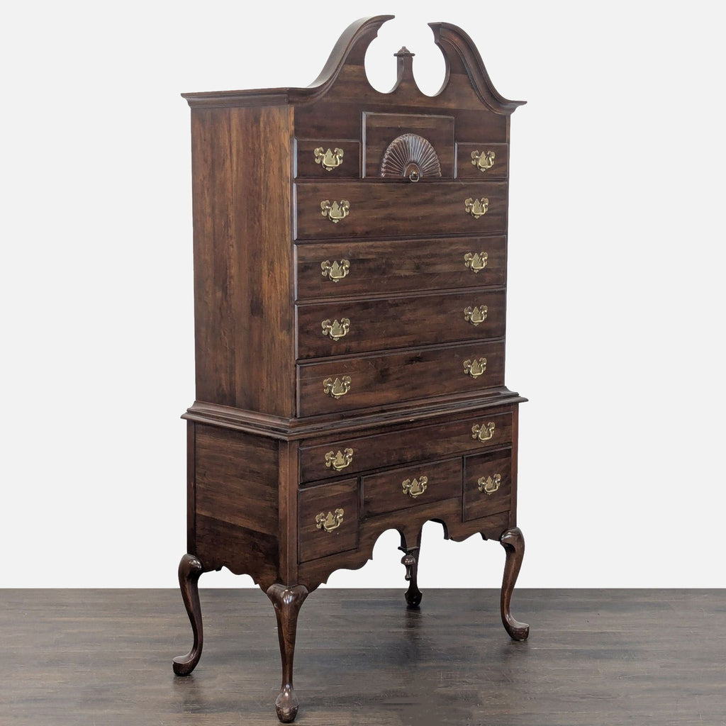 Pennsylvania House Solid Wood Highboy Dresser with Brass Hardware