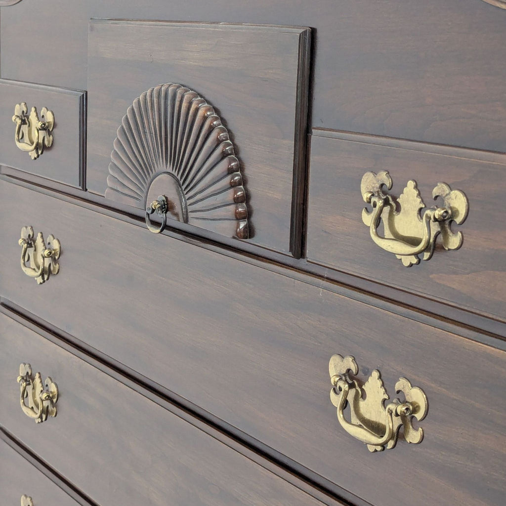Pennsylvania House Solid Wood Highboy Dresser with Brass Hardware