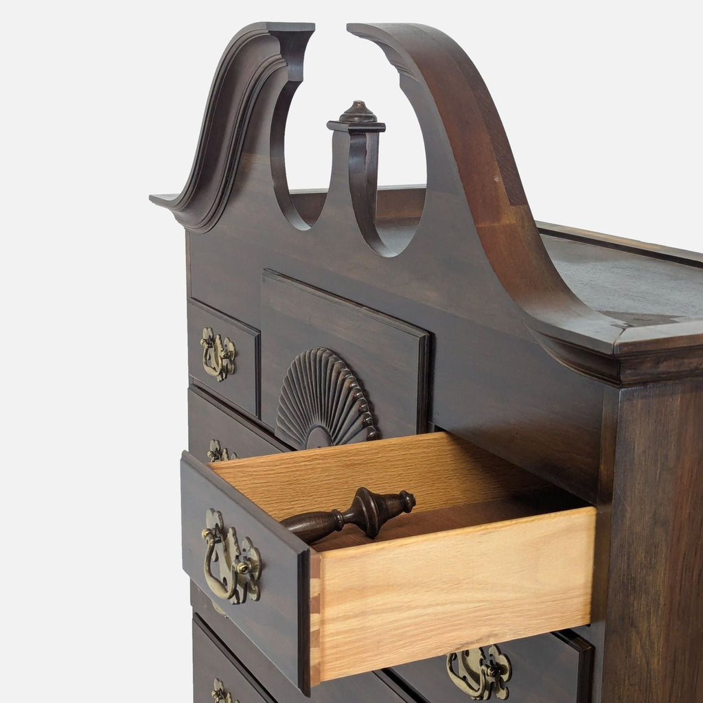 Pennsylvania House Solid Wood Highboy Dresser with Brass Hardware