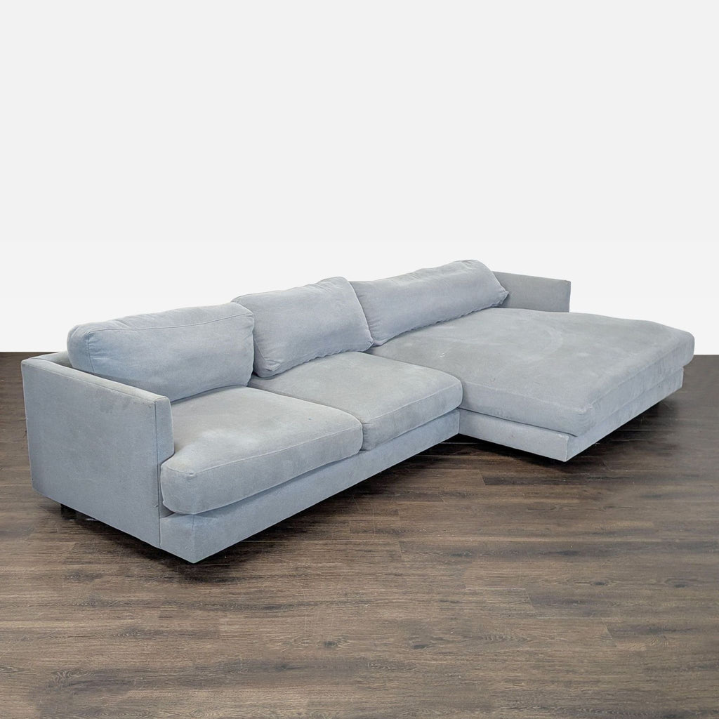 West Elm Haven Gray Sectional Sofa with Chaise - Comfortable and Modern