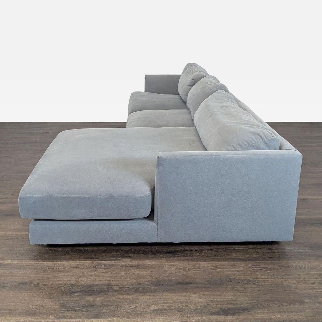 West Elm Haven Gray Sectional Sofa with Chaise - Comfortable and Modern