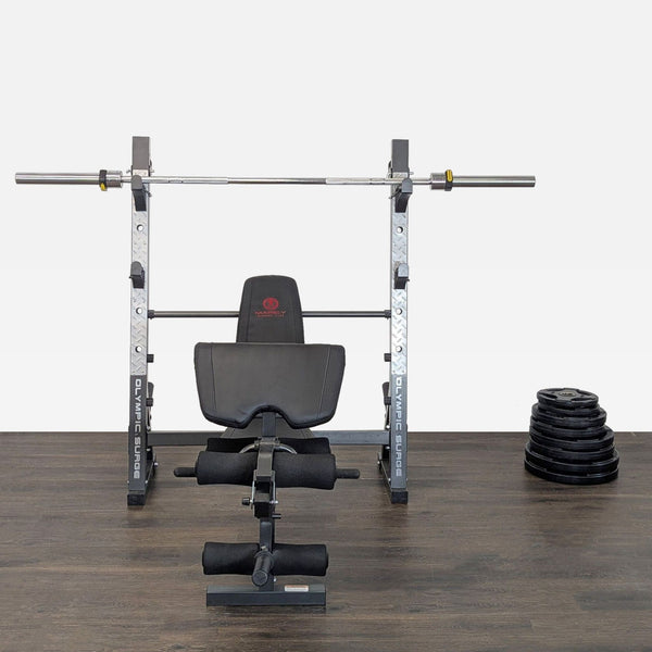 Certainly! Since I don't see the images or a specific full description provided, I'll create three distinct, general-purpose alt texts for a typical Marcy-brand gym equipment item. If you can specify the equipment (for example, bench, rack, bike) or include a description, I can tailor them further. Here are three concise alt texts under 100 characters: