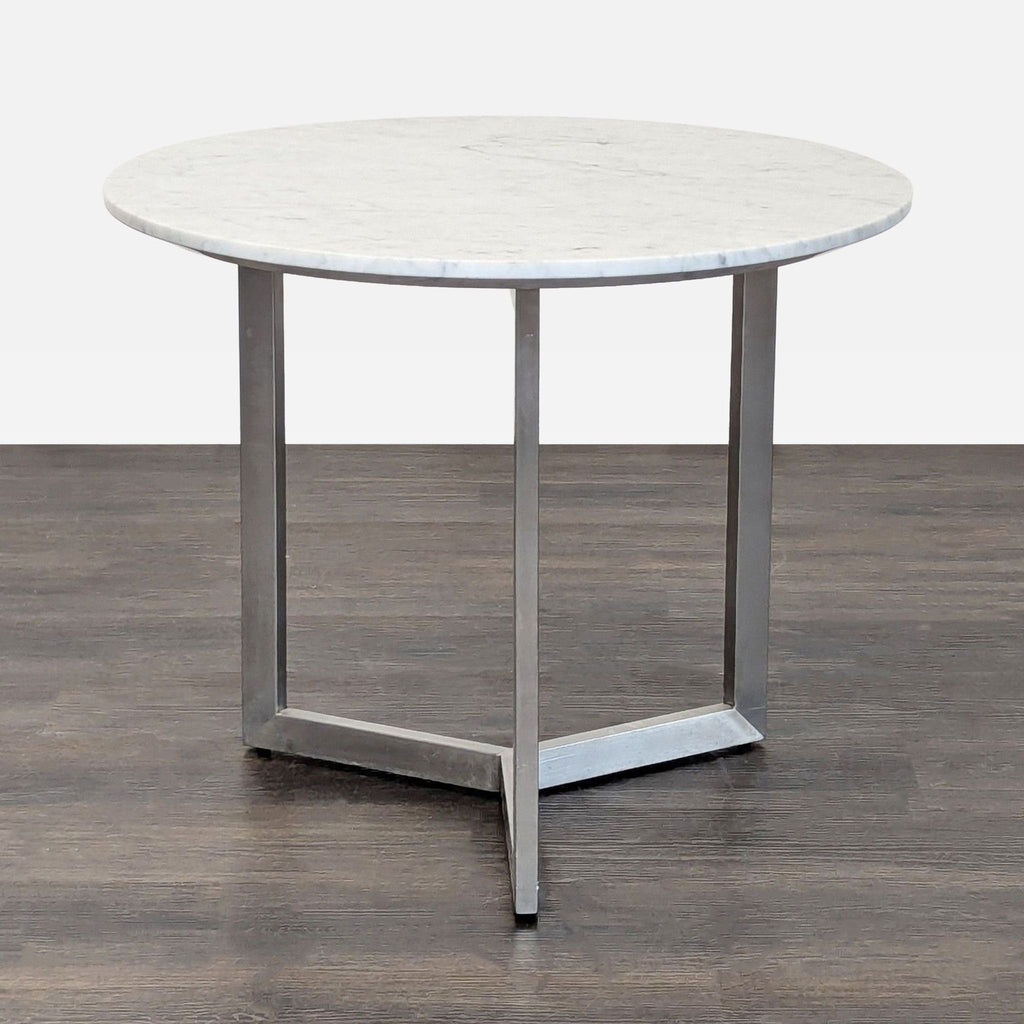 Marble Top End Table on Metal Base