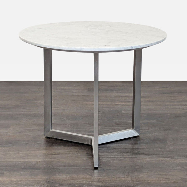 Marble Top End Table on Metal Base
