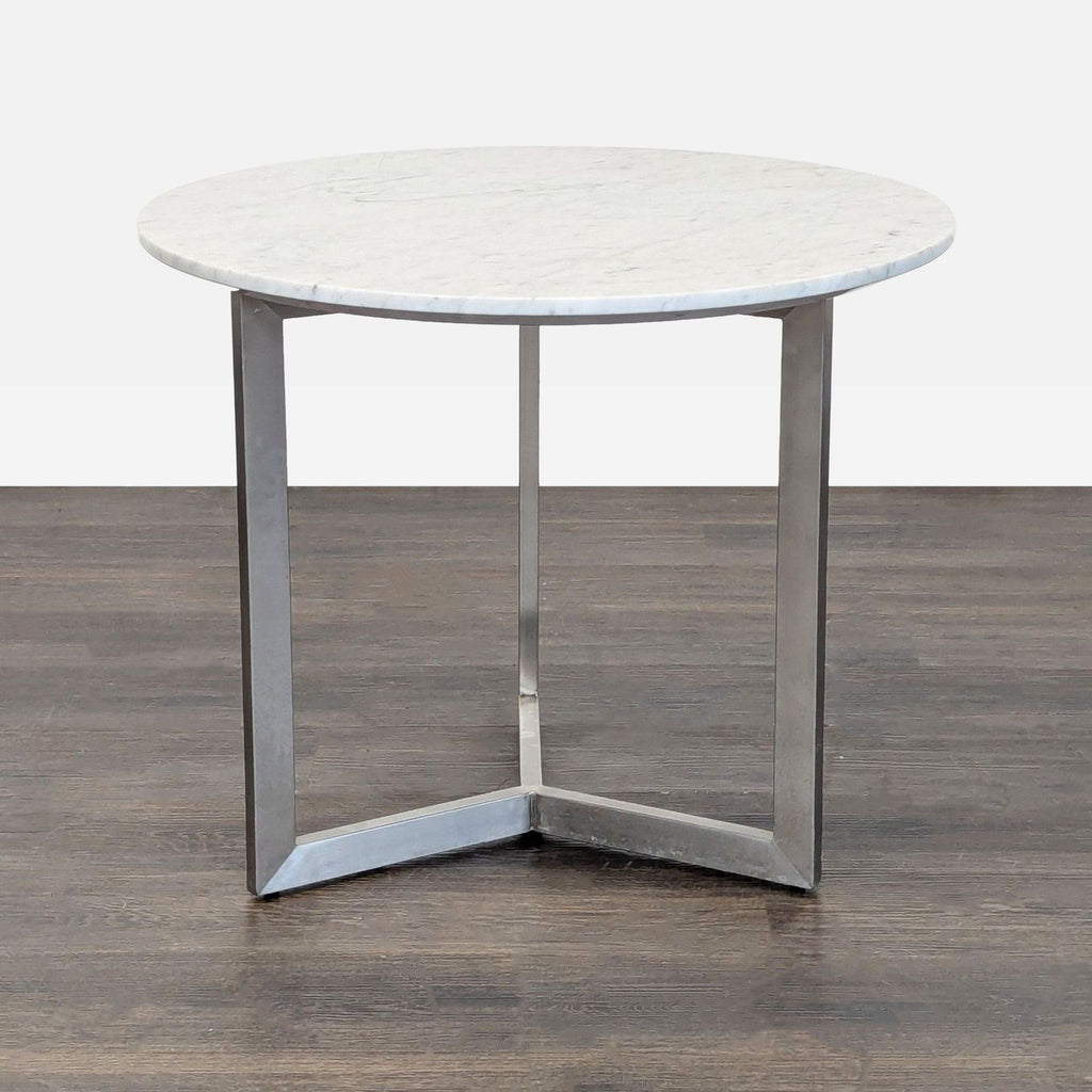Marble Top End Table on Metal Base