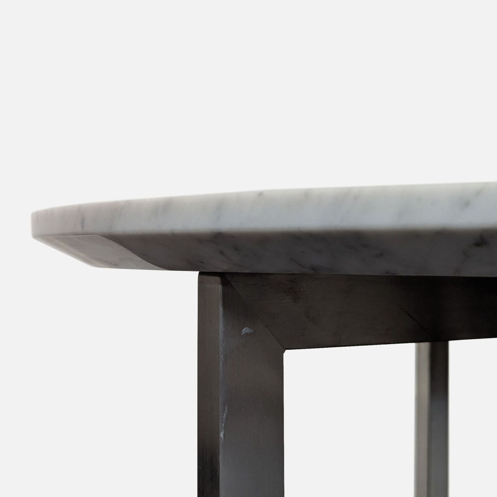 Marble Top End Table on Metal Base