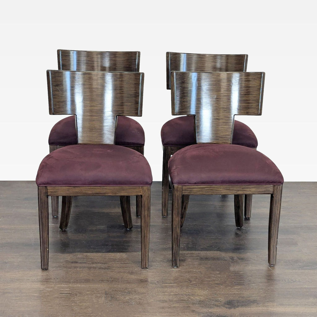 Kreiss Eros Round Glass Dining Set with 4 Wood Chairs